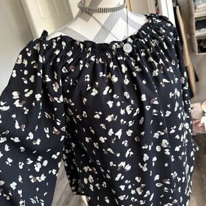 Black Floral Off-Shoulder Blouse